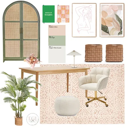 Feminine Office Interior Design Mood Board by Eliza Grace Interiors on Style Sourcebook