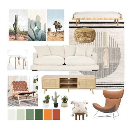 Desert Boho Living Room Interior Design Mood Board by carlakoid on Style Sourcebook