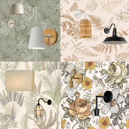 wallpaper and sconces Interior Design Mood Board by leahb on Style Sourcebook