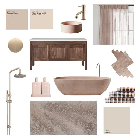 Tonal pink bathroom Interior Design Mood Board by Airey Interiors on Style Sourcebook