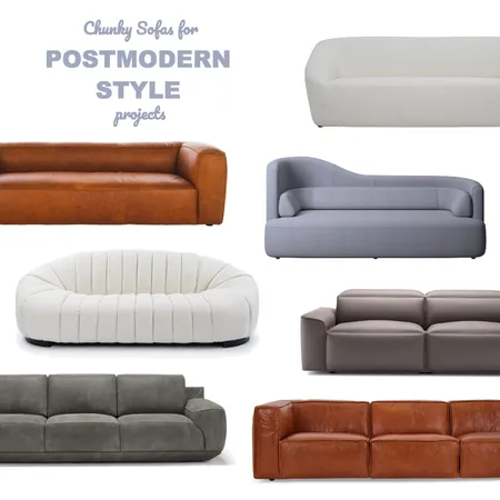 Chunky sofas for Postmodern Style Projects Interior Design Mood Board by Design Decor Decoded on Style Sourcebook