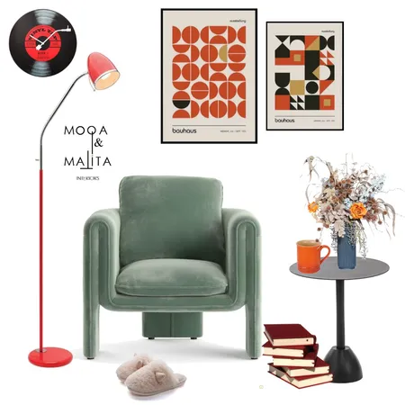 70s mood reading corner Interior Design Mood Board by Alessia Malara on Style Sourcebook