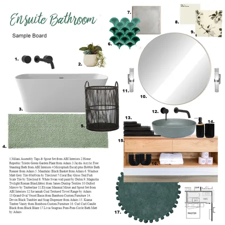 Assignment 9 Ensuite Bathroom Interior Design Mood Board by Janine Lee on Style Sourcebook