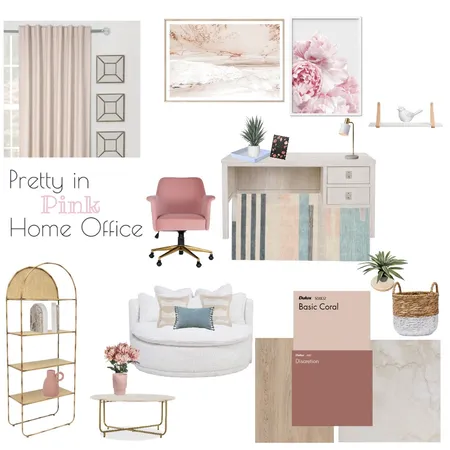 Pretty Pink Office Interior Design Mood Board by Morganizing Co. on Style Sourcebook