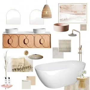 Warm Modern Bathroom Interior Design Mood Board by Masie Interiors on Style Sourcebook