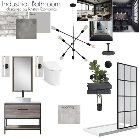 Industrial Bathroom Interior Design Mood Board by keconomos on Style Sourcebook