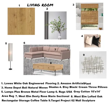 Module 12 - Living Room Sample Board Interior Design Mood Board by sandyfnorman@gmail.com on Style Sourcebook