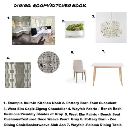 Module 12 Dining Room/Kitchen Nook Interior Design Mood Board by sandyfnorman@gmail.com on Style Sourcebook