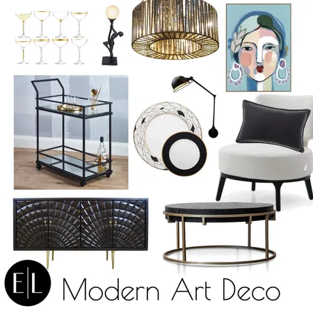 Modern Art Deco Interior Design Mood Board by E.LUX Design on Style Sourcebook