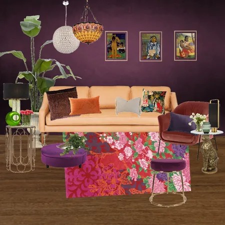 maximalist living room (purple and orange) Interior Design Mood Board by olivia.jones on Style Sourcebook