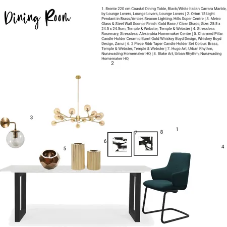 Art deco dining room Interior Design Mood Board by SF on Style Sourcebook