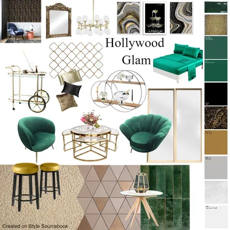 Hollywood glam Interior Design Mood Board by Samara on Style Sourcebook