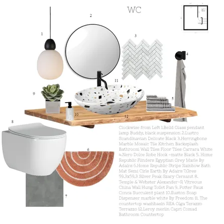 Appa Basement WC Interior Design Mood Board by CozzyReflections on Style Sourcebook