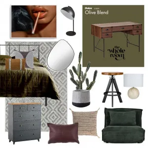 Young Adult Green Room Interior Design Mood Board by The Whole Room on Style Sourcebook