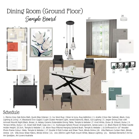 Dining Room Sample Board Interior Design Mood Board by PaulineHenderson on Style Sourcebook