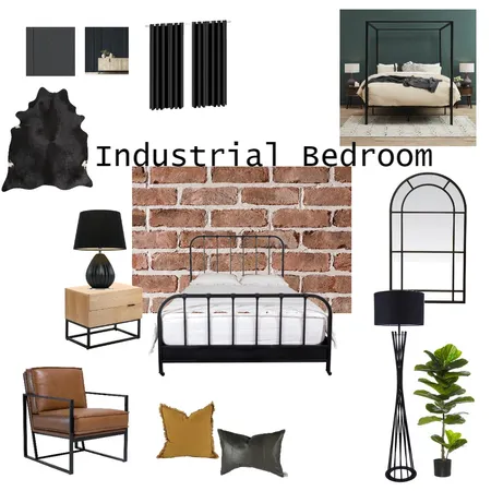 Industrial Bedroom Interior Design Mood Board by kellyvvercoe on Style Sourcebook