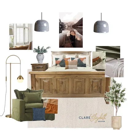 Earthy Bedroom Interior Design Mood Board by Clare Elizabeth Design on Style Sourcebook