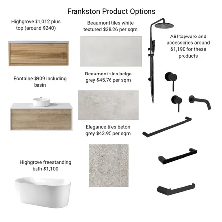 Frankston Product List Interior Design Mood Board by Hilite Bathrooms on Style Sourcebook