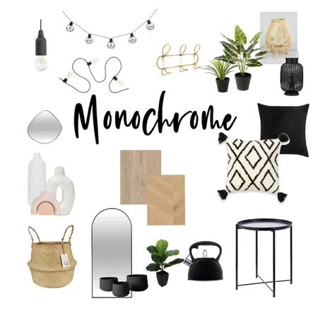 Monochrome Interior Design Mood Board by mymoderndollshouse on Style Sourcebook