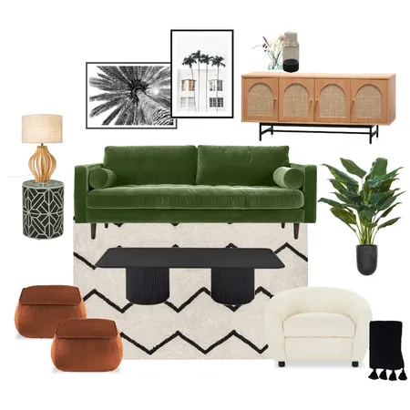 green abd black Interior Design Mood Board by westofhere on Style Sourcebook