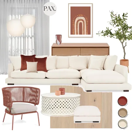 Terracotta Living Room Interior Design Mood Board by PAX Interior Design on Style Sourcebook