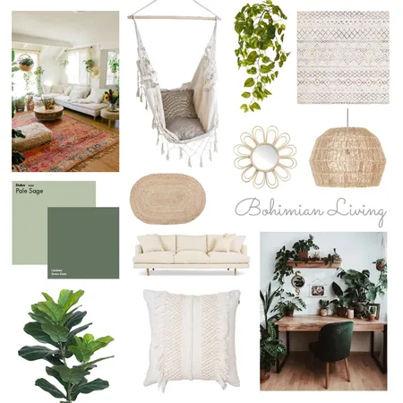 Bohemian Living Interior Design Mood Board by Kate Hackett on Style Sourcebook