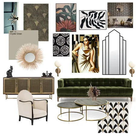 ArtDeco Living Room Interior Design Mood Board by Gloria D'Olimpio on Style Sourcebook