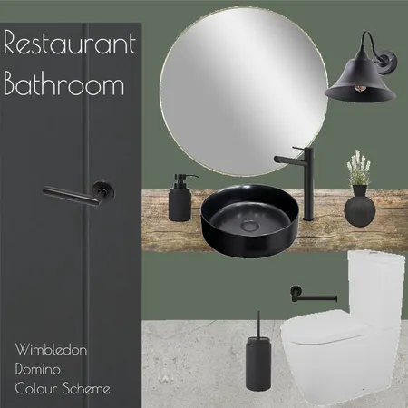 Restaurant Bathroom - Green Black Colour Scheme Interior Design Mood Board by MrsLofty on Style Sourcebook