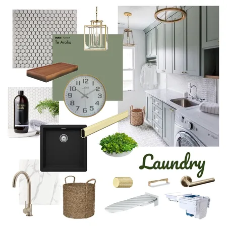 Modern Sage Green Laundry with brass details Interior Design Mood Board by Häfele Home on Style Sourcebook