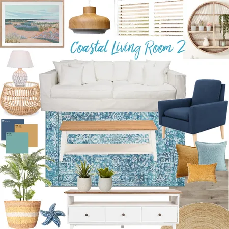 Coastal Living Room Aqua Interior Design Mood Board by Jenny Blume design & feng shui on Style Sourcebook