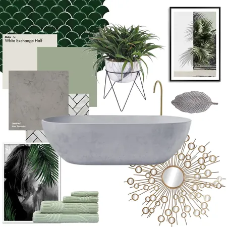 Green Bathroom Interior Design Mood Board by Elaina on Style Sourcebook