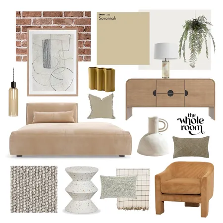 Soft and Curvy Living Room Interior Design Mood Board by The Whole Room on Style Sourcebook