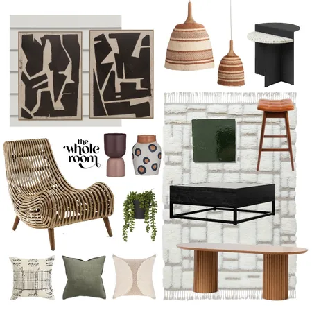 Retro Meets Tribal Indoor Outdoor Spaces Interior Design Mood Board by The Whole Room on Style Sourcebook