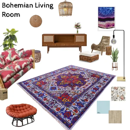 bohemian living room Interior Design Mood Board by tz on Style Sourcebook
