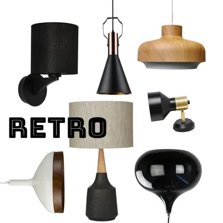 Retro Lighting Neutrals Interior Design Mood Board by LaraFernz on Style Sourcebook