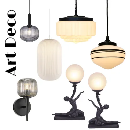 Art Deco Lighting Interior Design Mood Board by LaraFernz on Style Sourcebook