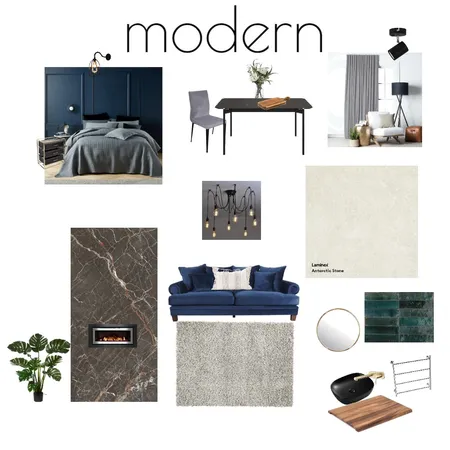 modern blue Interior Design Mood Board by ortal ben shalom on Style Sourcebook