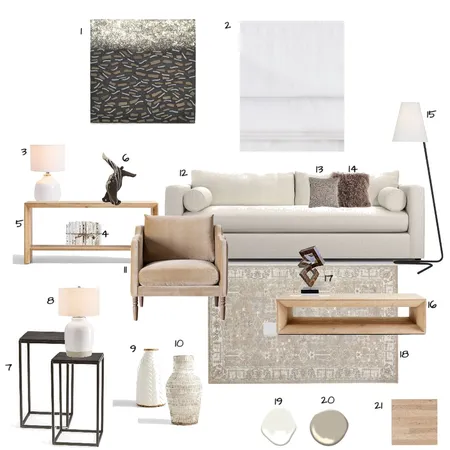 Module 9 - Living Room Interior Design Mood Board by Estelle Gay on Style Sourcebook