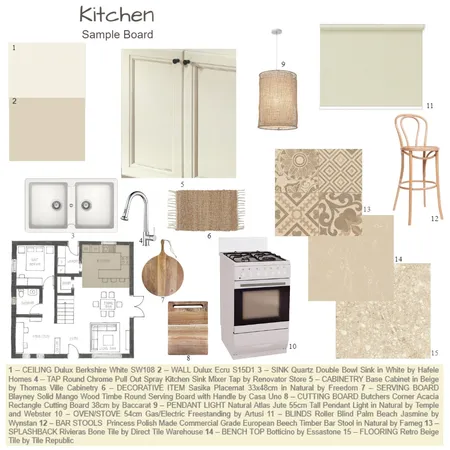 Japandi Kitchen Interior Design Mood Board by Samantha Interiors on Style Sourcebook