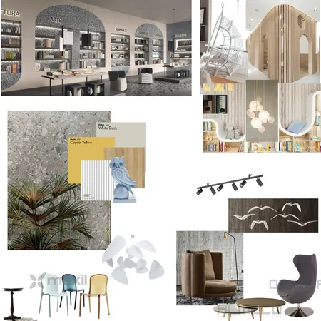 Bookstore Interior Design Mood Board by vkourkouta on Style Sourcebook