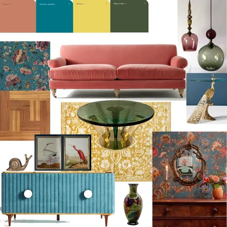 Eclectic Living Room Interior Design Mood Board by Marlene on Style Sourcebook