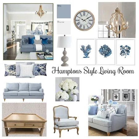 Hamptons Style Living Room Interior Design Mood Board by Home at Elm on Style Sourcebook