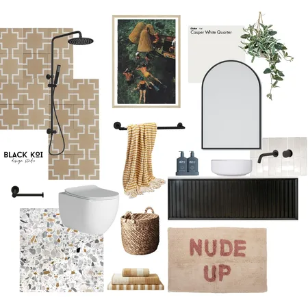 Mod 9 Bathroom Black Interior Design Mood Board by Black Koi Design Studio on Style Sourcebook