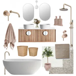 Warm Neutral Bathroom Interior Design Mood Board by Maven Interior Design on Style Sourcebook