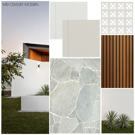Mid Century Modern Facade Interior Design Mood Board by DOT + POP on Style Sourcebook