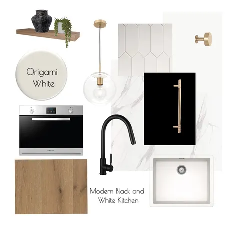 Modern black and white kitchen Interior Design Mood Board by Madeline Campbell on Style Sourcebook