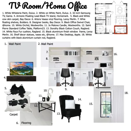 Office/TV Room A9 Interior Design Mood Board by Tara Dalzell on Style Sourcebook