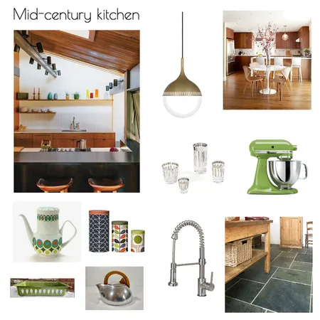 Midcentury kitchen Interior Design Mood Board by paulamclark on Style Sourcebook