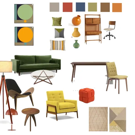 Mid century modern Interior Design Mood Board by CozyOasis on Style Sourcebook