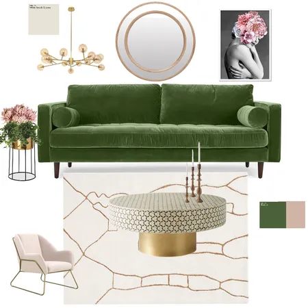 Complementary green and pink Interior Design Mood Board by Decorous Design on Style Sourcebook